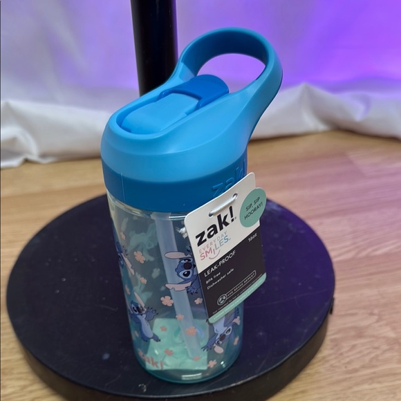 Disney Stitch Blue Flip-Top Drinkware Bottle with Straw - Picture 1 of 4